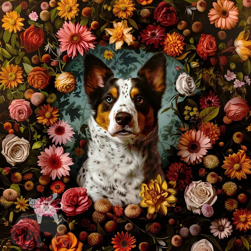 Australian Cattle Dog pet portrait wall decor by The Garden Menagerie