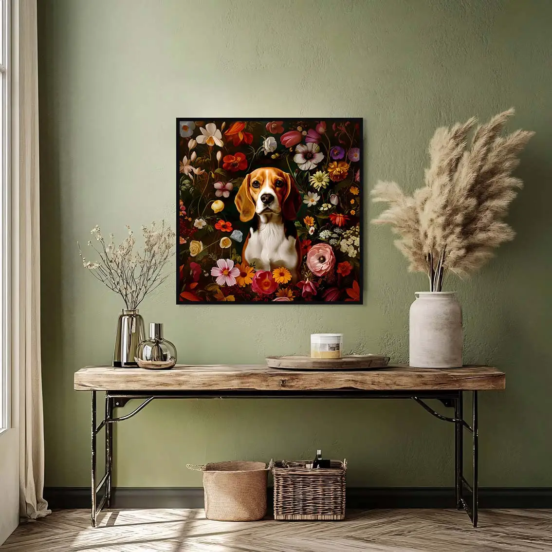 Framed Beagle portrait prints – wall art and decor from The Garden Menagerie