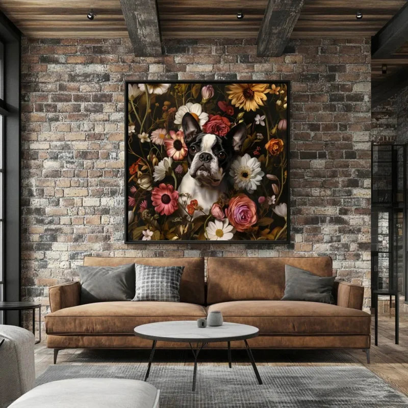 Framed Boston Terrier portrait prints – Dog wall art and decor from The Garden Menagerie