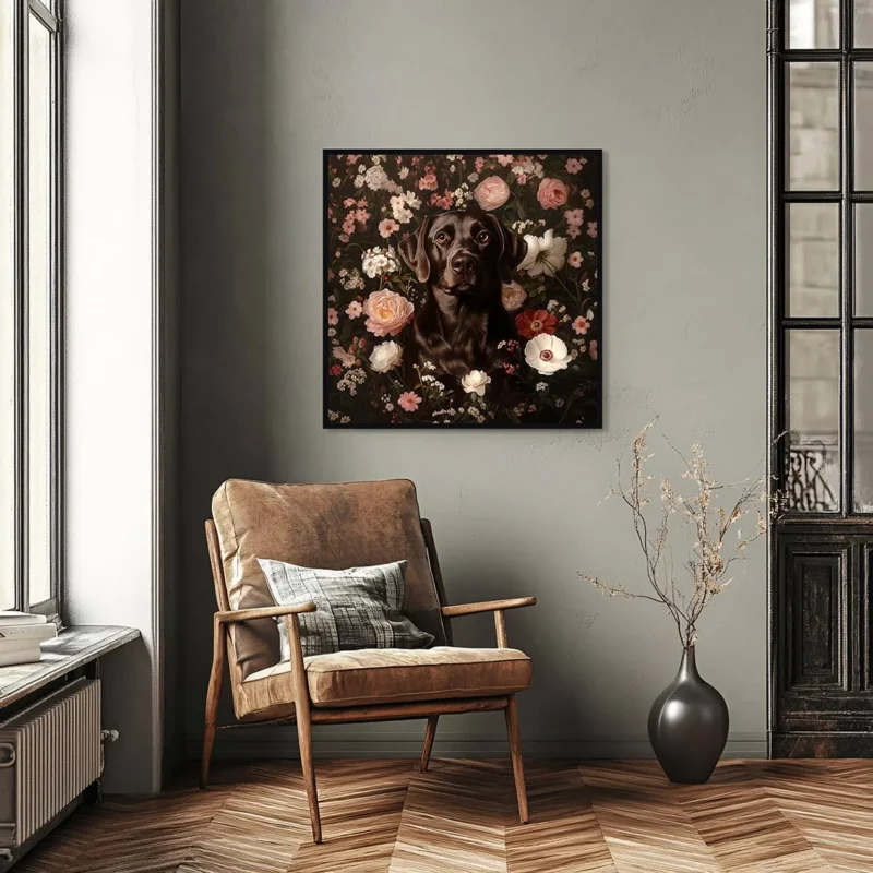 Framed Brown Labrador Retriever portrait prints – Dog wall art and decor from The Garden Menagerie