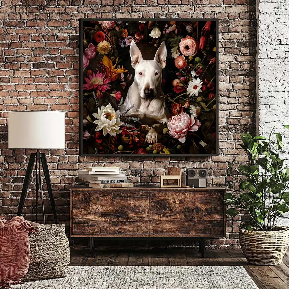 Framed Bull Terrier portrait prints – Dog wall art and decor from The Garden Menagerie