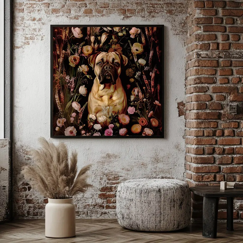 Framed Bullmastiff portrait prints – Dog wall art and decor from The Garden Menagerie