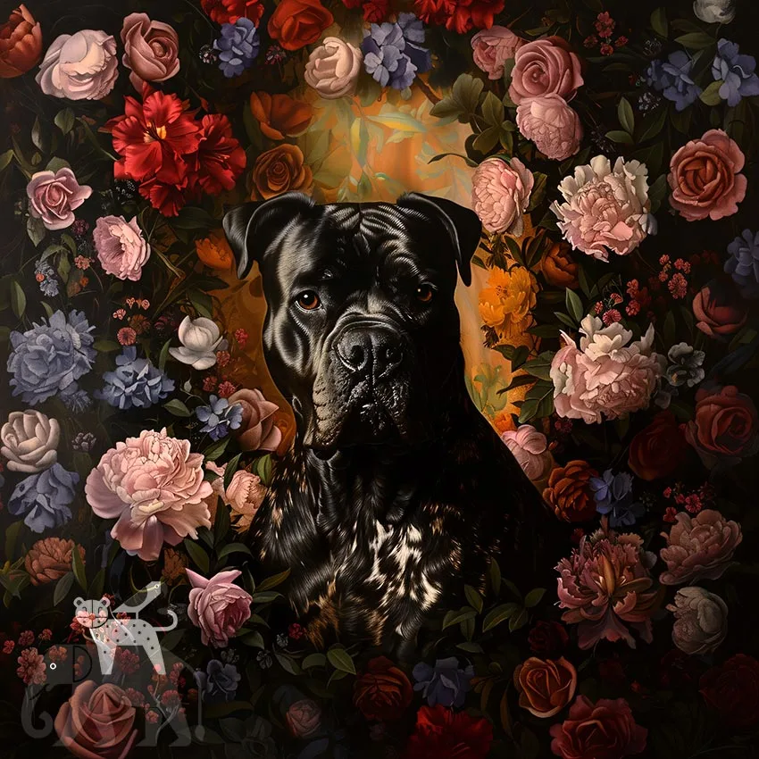Cane Corso dog pet portrait wall decor by The Garden Menagerie