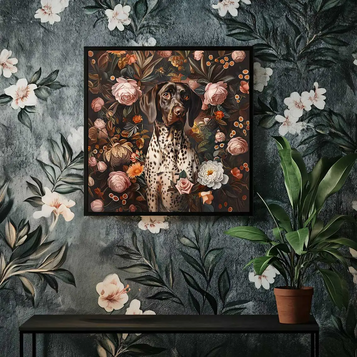 Framed German Shorthaired Pointer portrait prints – Dog wall art and decor from The Garden Menagerie