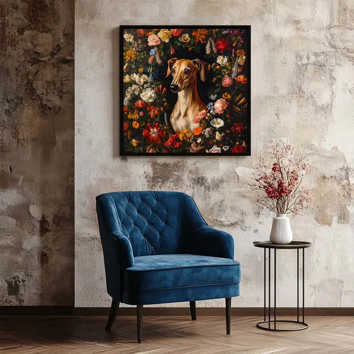 Framed Greyhound portrait prints – Dog wall art and decor from The Garden Menagerie