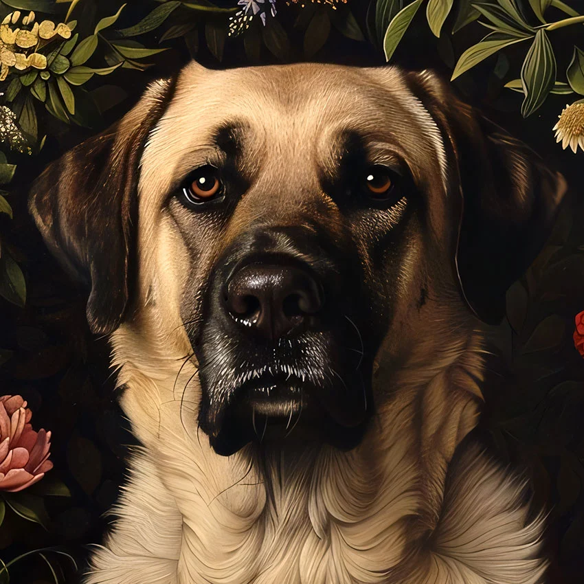 Framed Kangal Shepherd portrait – classic dog art from The Garden Menagerie
