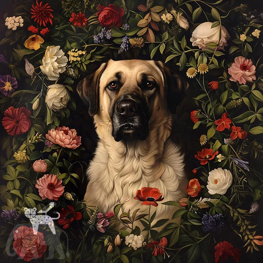 Kangal Shepherd dog pet portrait wall decor by The Garden Menagerie