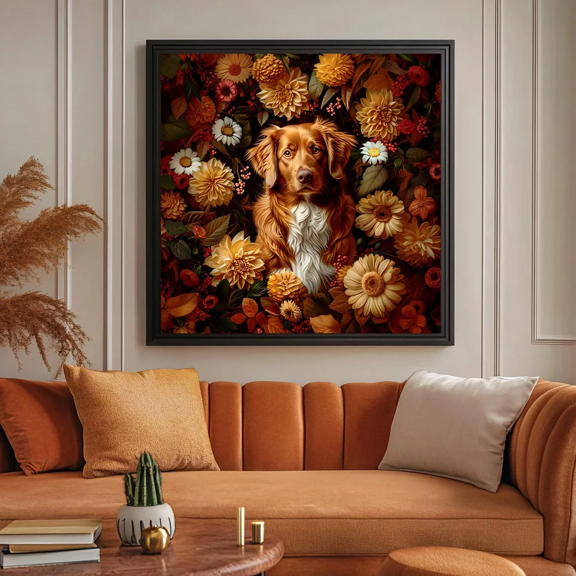 Framed Nova Scotia Duck Tolling Retriever portrait prints – Dog wall art and decor from The Garden Menagerie