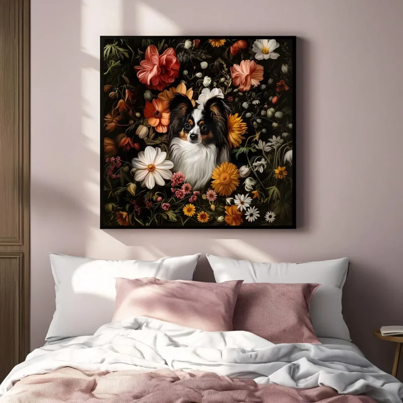 Framed Papillon portrait prints – Dog wall art and decor from The Garden Menagerie