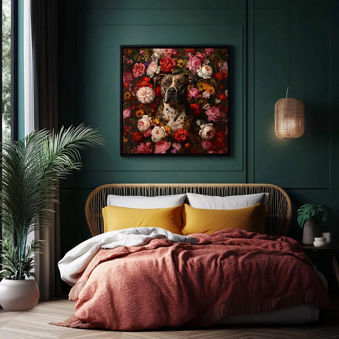 Framed Pittbul portrait prints – Dog wall art and decor from The Garden Menagerie