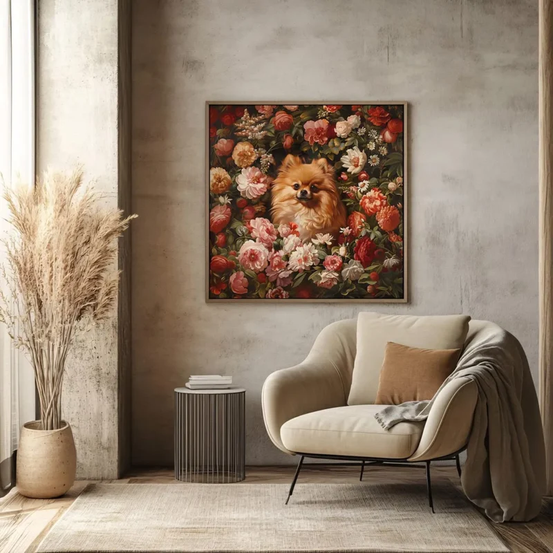 Framed Pomeranian portrait prints – Dog wall art and decor from The Garden Menagerie