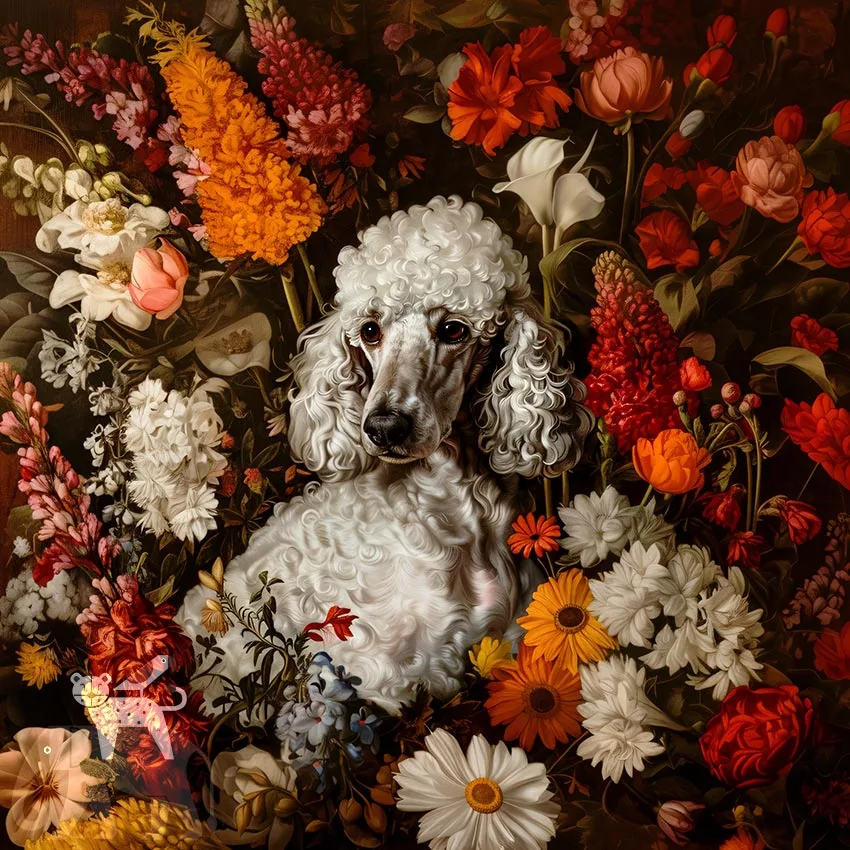 Poodle dog pet portrait wall decor by The Garden Menagerie
