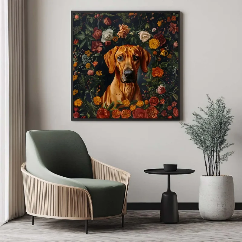 Framed Rhodesian Ridgeback portrait prints – Dog wall art and decor from The Garden Menagerie