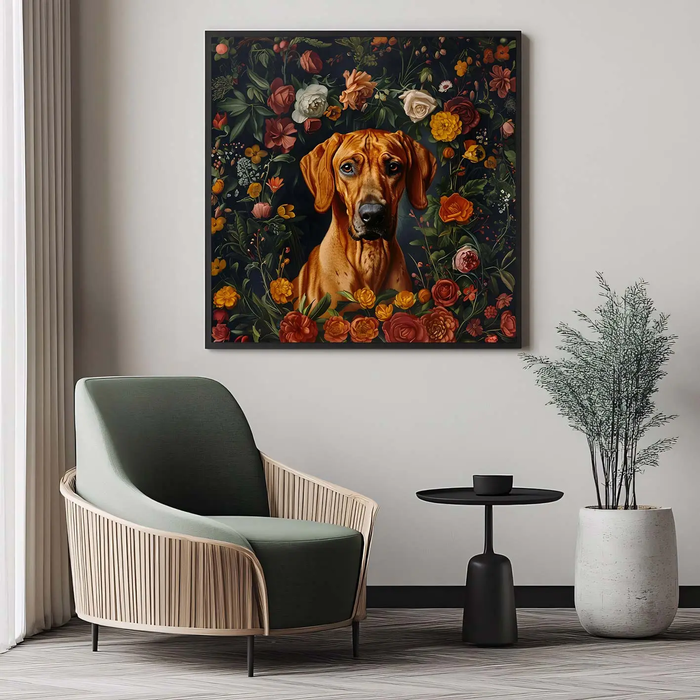 Framed Rhodesian Ridgeback portrait prints – Dog wall art and decor from The Garden Menagerie