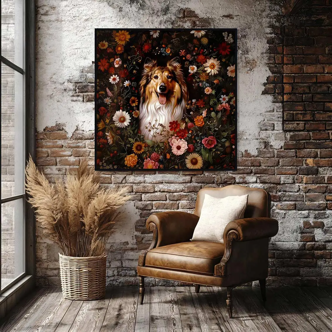 Framed Rough Collie portrait prints – Dog wall art and decor from The Garden Menagerie