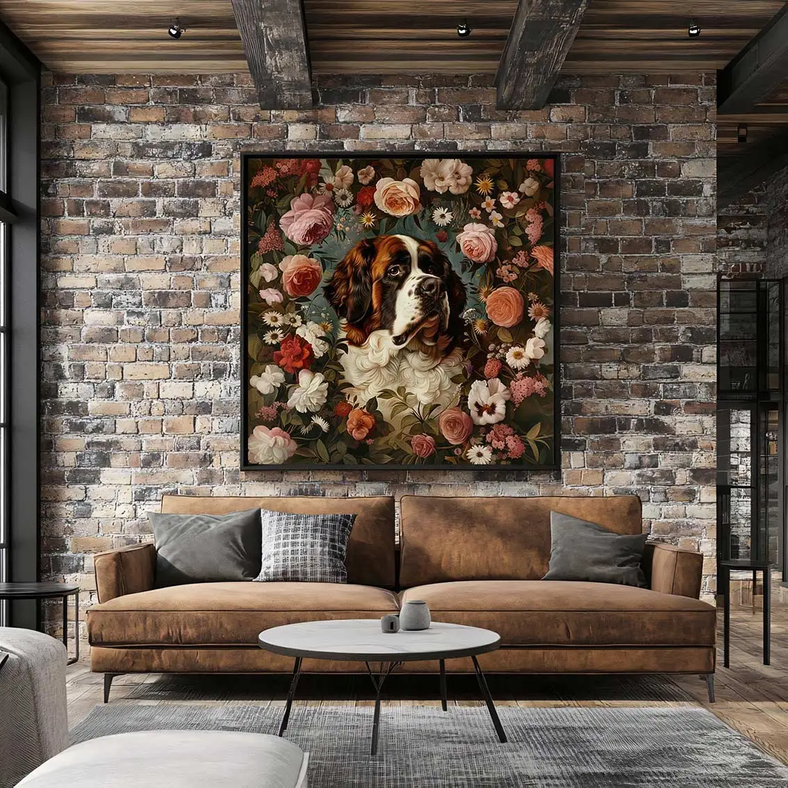 Framed Saint Bernard portrait prints – Dog wall art and decor from The Garden Menagerie