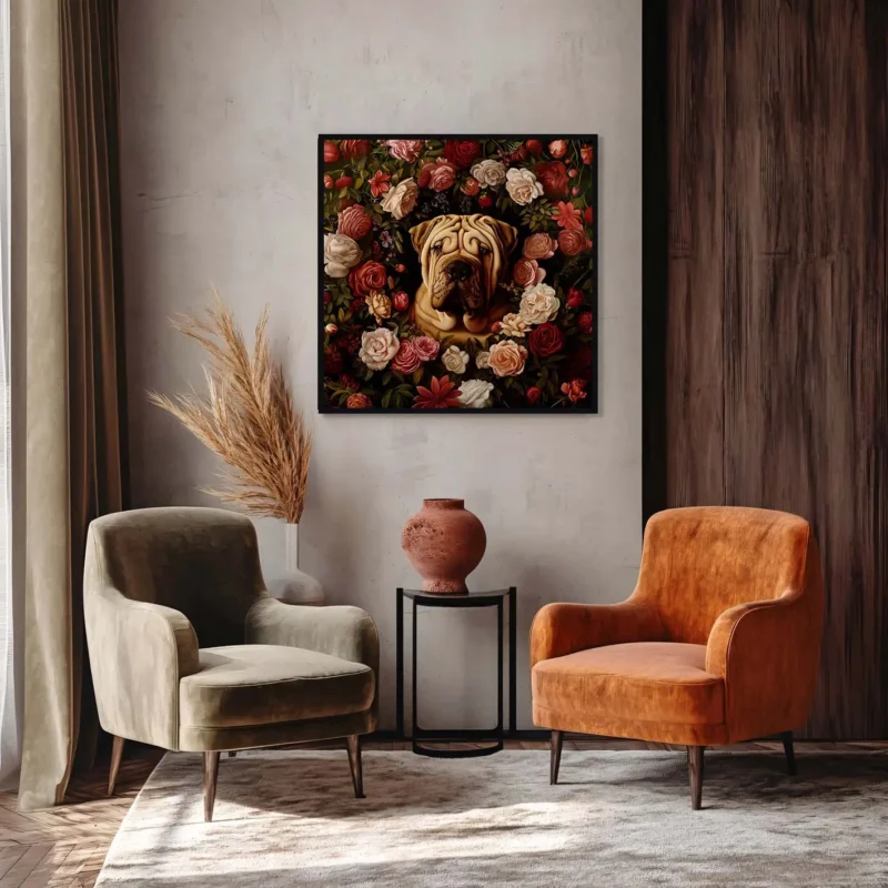 Framed Shar Pei portrait prints – Dog wall art and decor from The Garden Menagerie