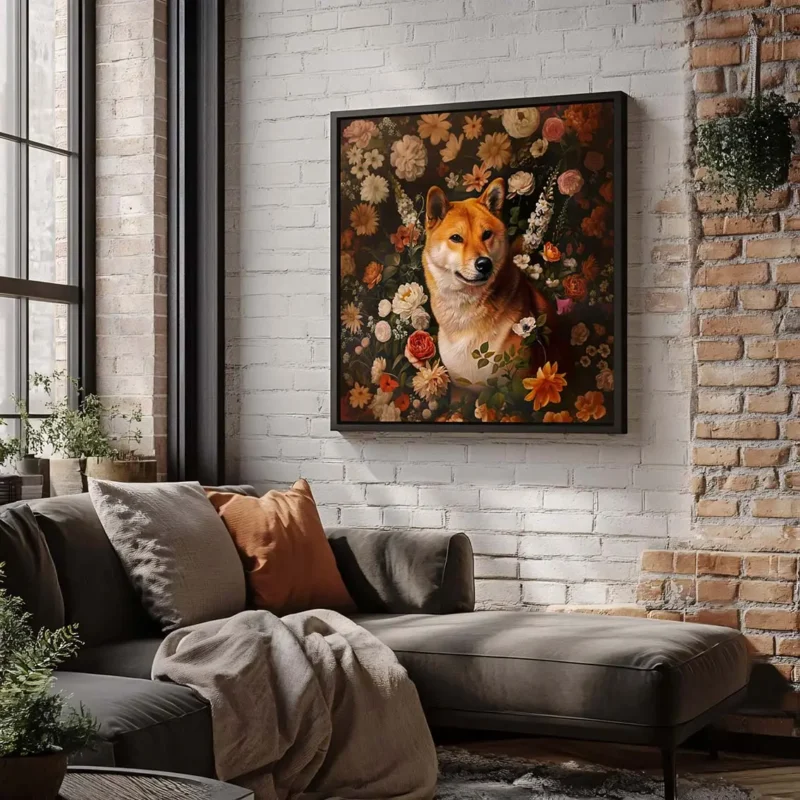 Framed Shibu Inu portrait prints – Dog wall art and decor from The Garden Menagerie