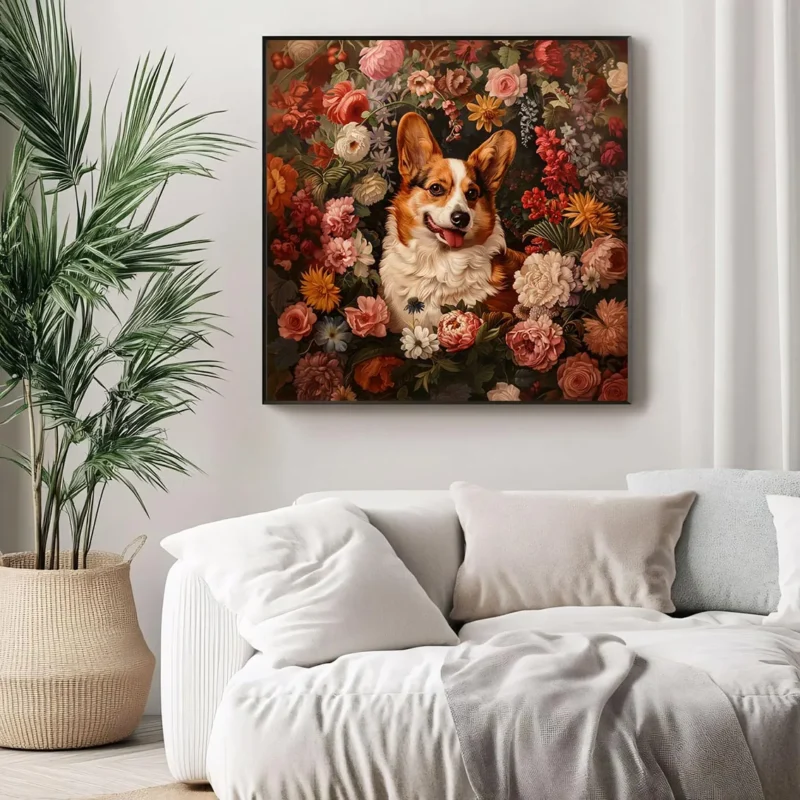 Framed Welsch Corgi portrait prints – Dog wall art and decor from The Garden Menagerie