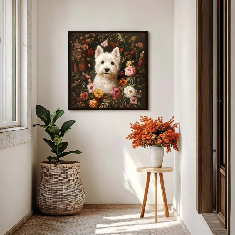 Framed West Highland White Terrier portrait prints – Dog wall art and decor from The Garden Menagerie