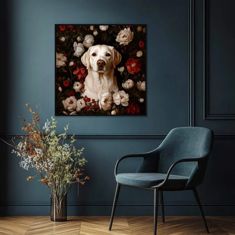 Framed White Labrador Retriever portrait prints – Dog wall art and decor from The Garden Menagerie