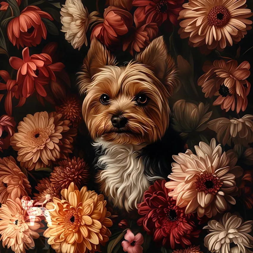Yorkshire Terrier pet portrait wall decor by The Garden Menagerie